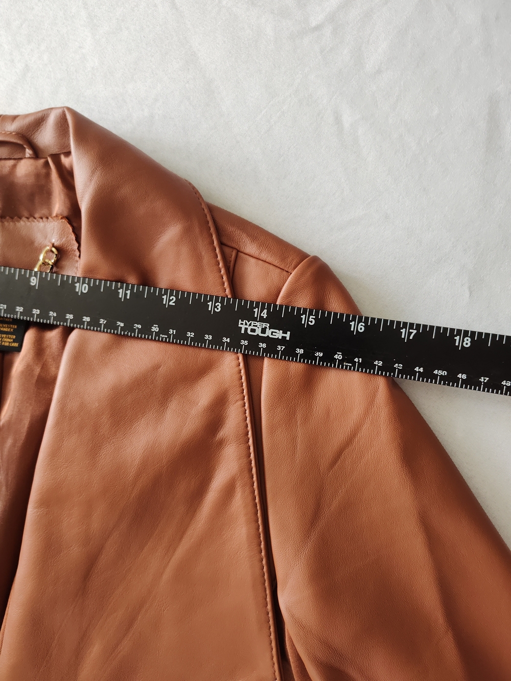 Iman Global ChicFaux Leather Cropped Jacket in Cognac Small - Picture 11 of 12